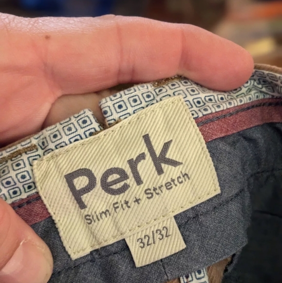 Perk Brown Tan Slim Fit Stretch Chino Pants Mens 32x32 - Picture 5 of 6